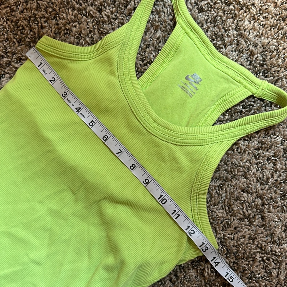 Nike Neon Green Ribbed Tank Top - Picture 6 of 9